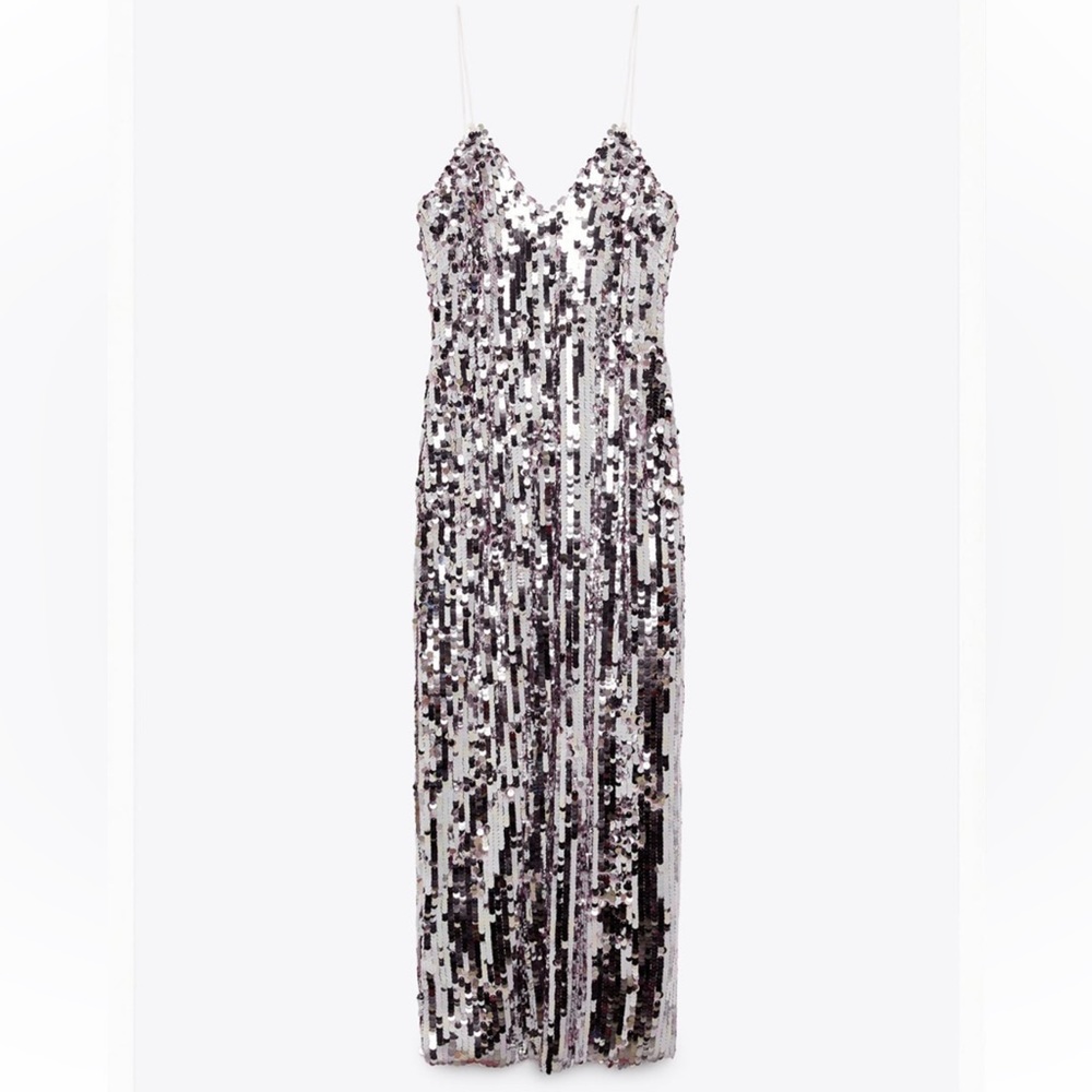 ZARA | Strappy Sequin Dress